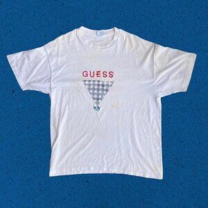 Vintage single stitch guess embroidered t shirt